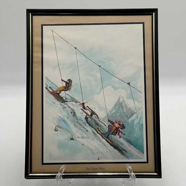 1978 Skiing Poster "The Hard Way" Artist Gary Patterson 20" x 16"