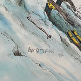 1978 Skiing Poster "The Hard Way" Artist Gary Patterson 20" x 16"
