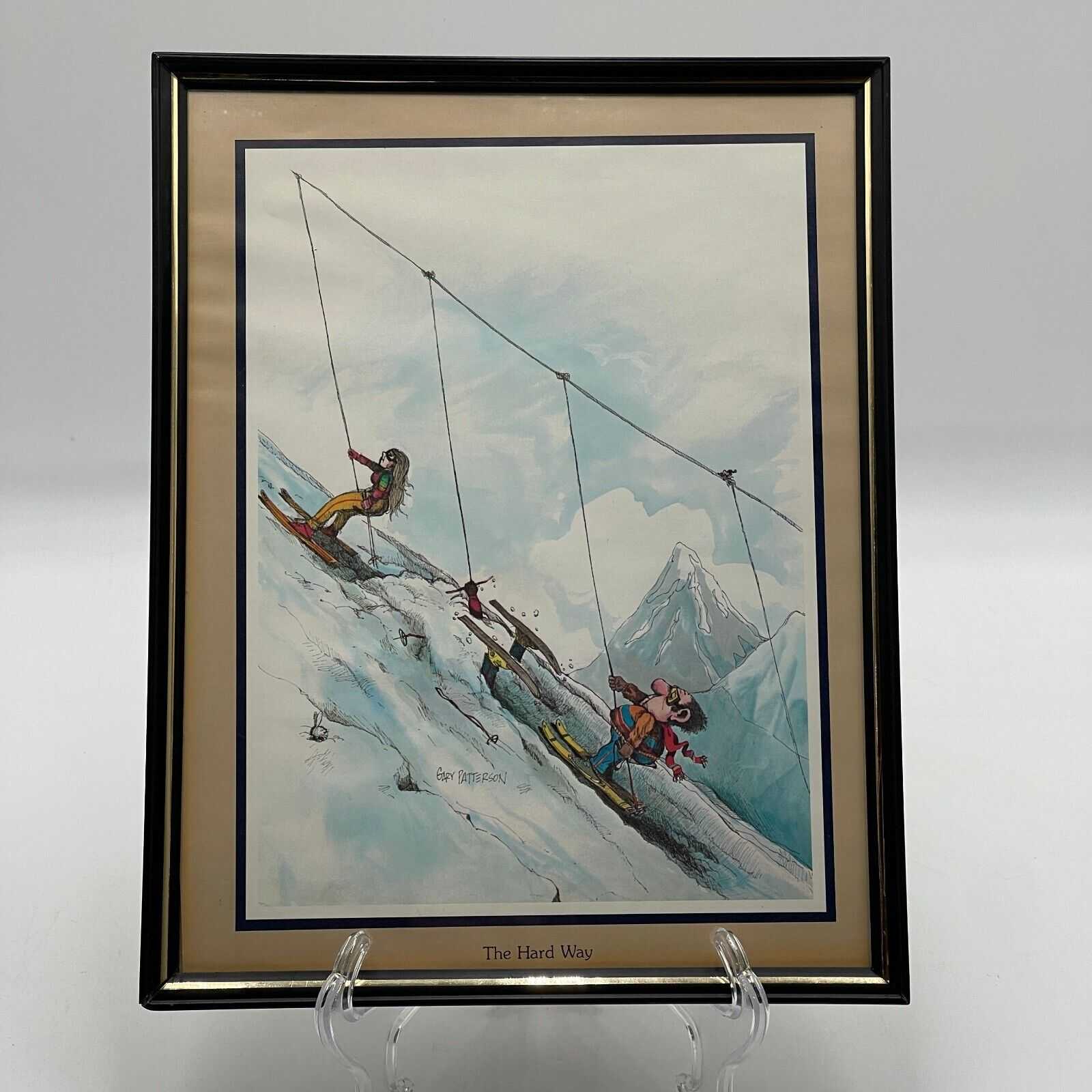 1978 Skiing Poster "The Hard Way" Artist Gary Patterson 20" x 16"