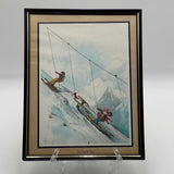 1978 Skiing Poster "The Hard Way" Artist Gary Patterson 20" x 16"