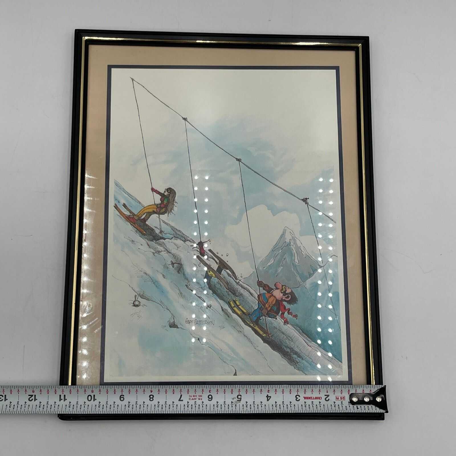 1978 Skiing Poster "The Hard Way" Artist Gary Patterson 20" x 16"