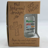 20oz Glass Mason Jar Handled Drinking Mug Work Hard Pray Hard Love All NIB