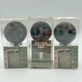 Heavens Way 3 Pack Stained Glass Globe Shaped Wine Bottle Stopper Washable NEW