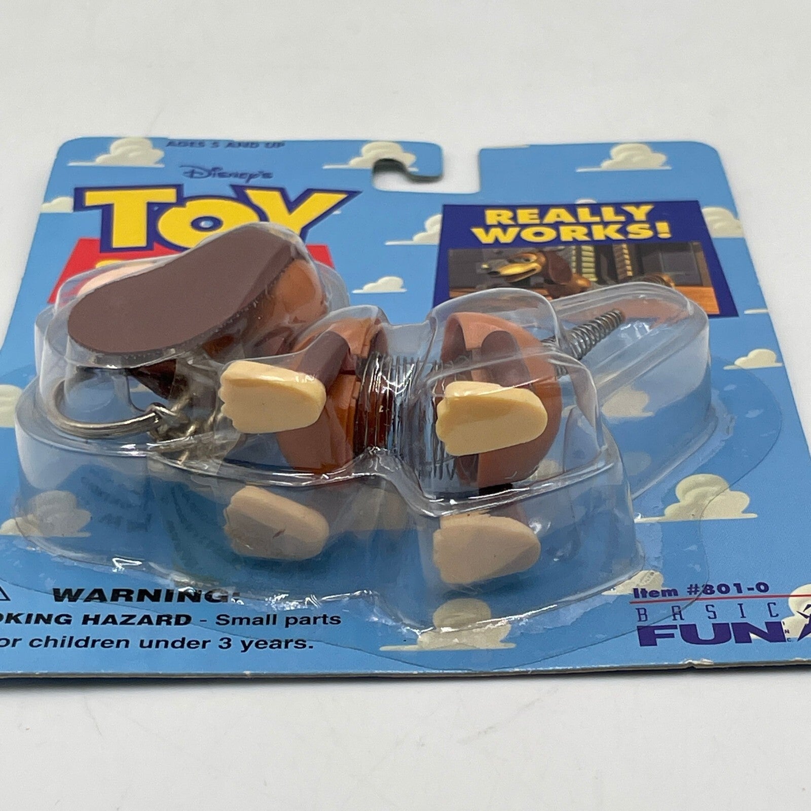New 1996 Basic Fun Disney Toy Story Slinky Dog KeyChain Really Works NIB