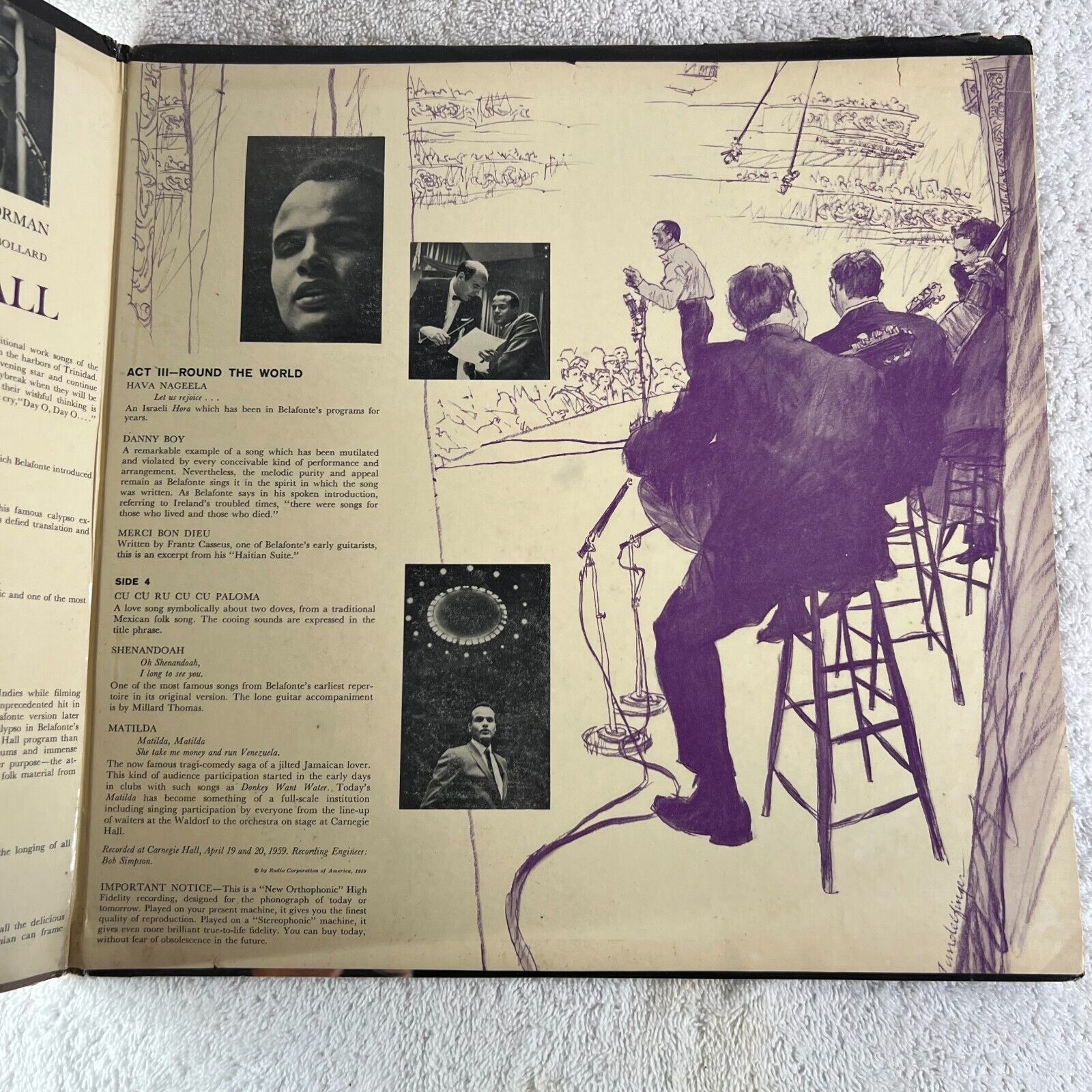 Belafonte At Carnegie Hall - The Complete Concert 2 Vinyl LP RCA LSO 6006 (2)