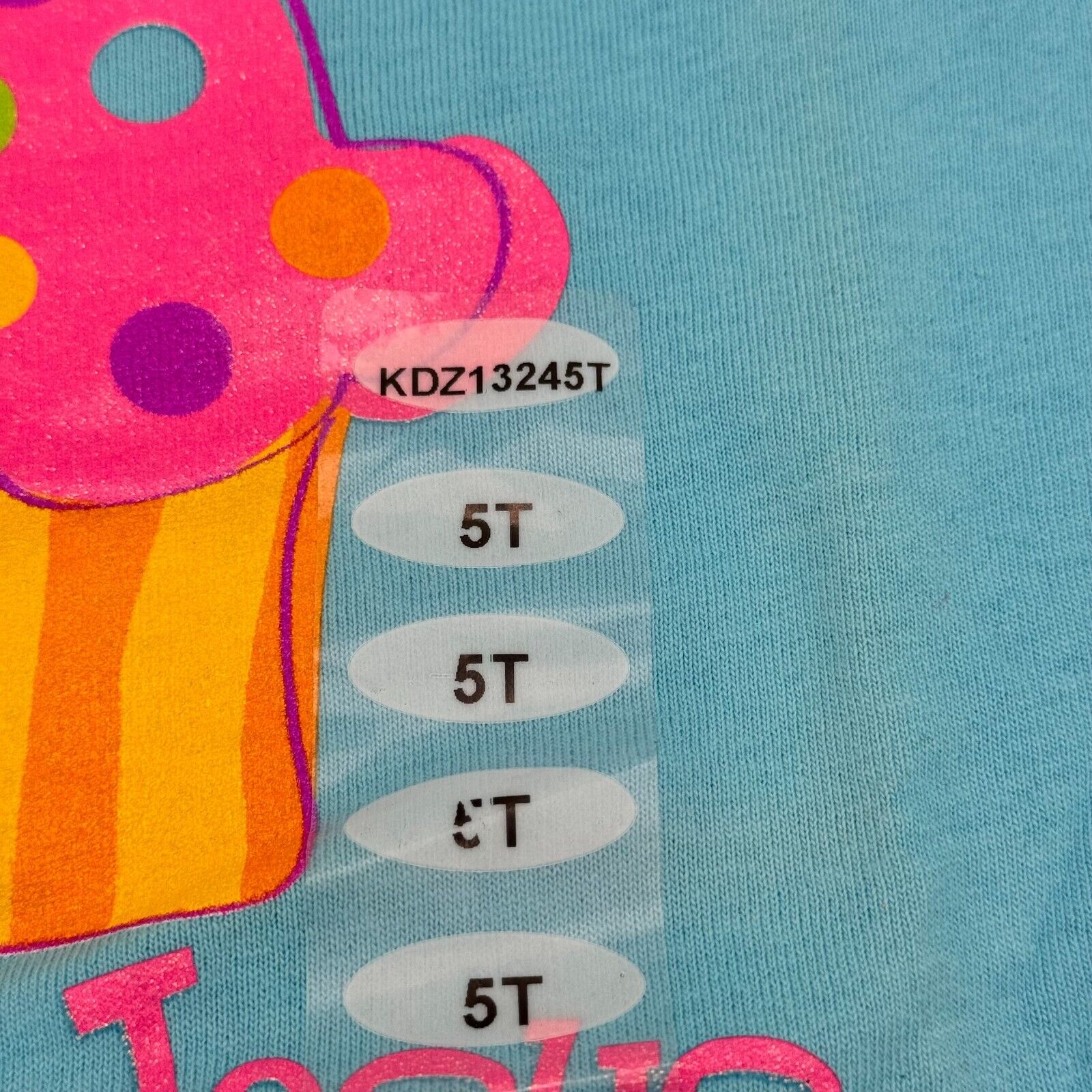 Kerusso Kids Crewneck Printed Cupcake & Christian Verse T-Shirt Blue Size 5T NWT