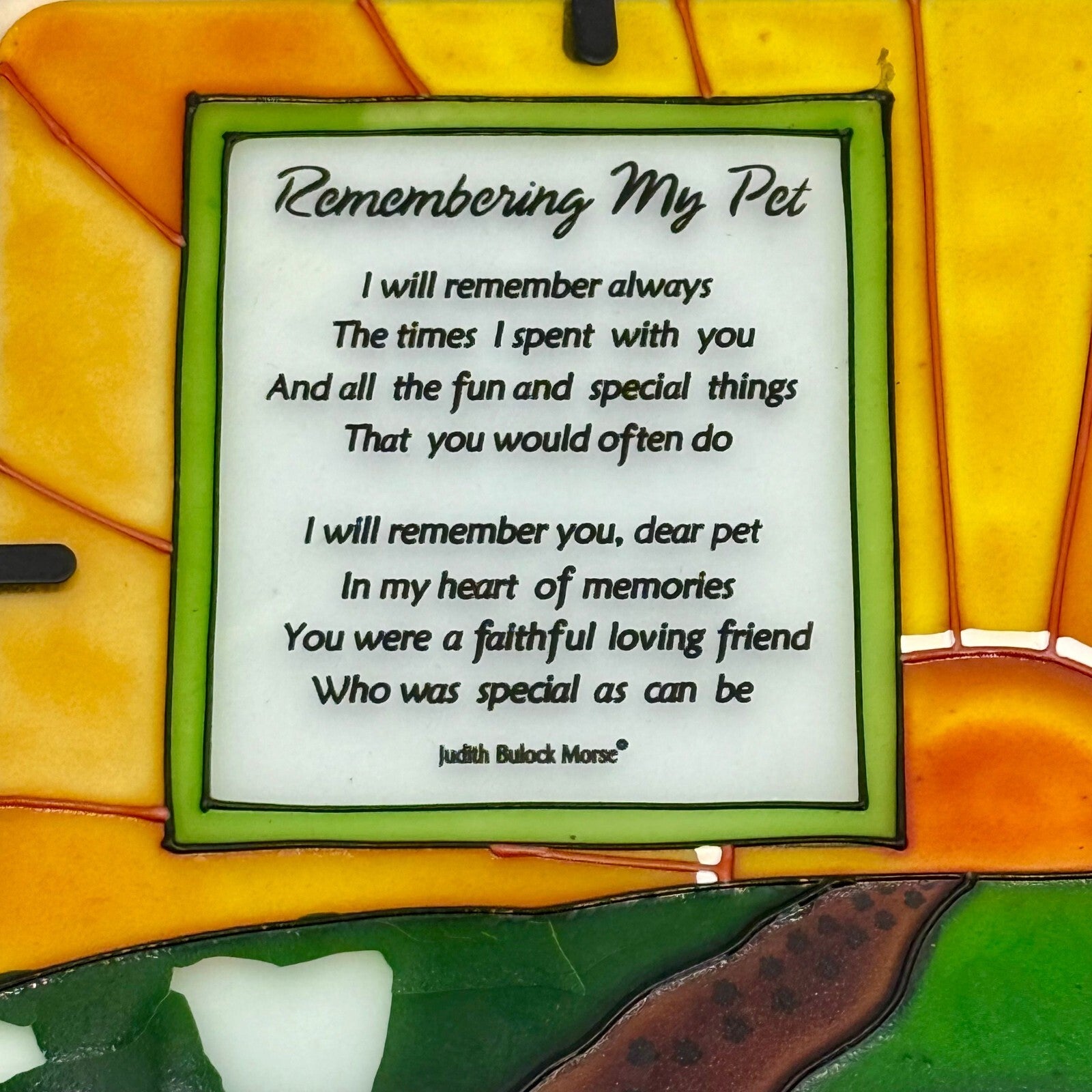 2pk 22in Metal Black Yard Stake Stained Glass Sign Remembering My Pet Memorial N