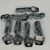 Lot of 7 Blue Denim Strap Adjustable Bracelets Snap Button Jesus Fish Christian