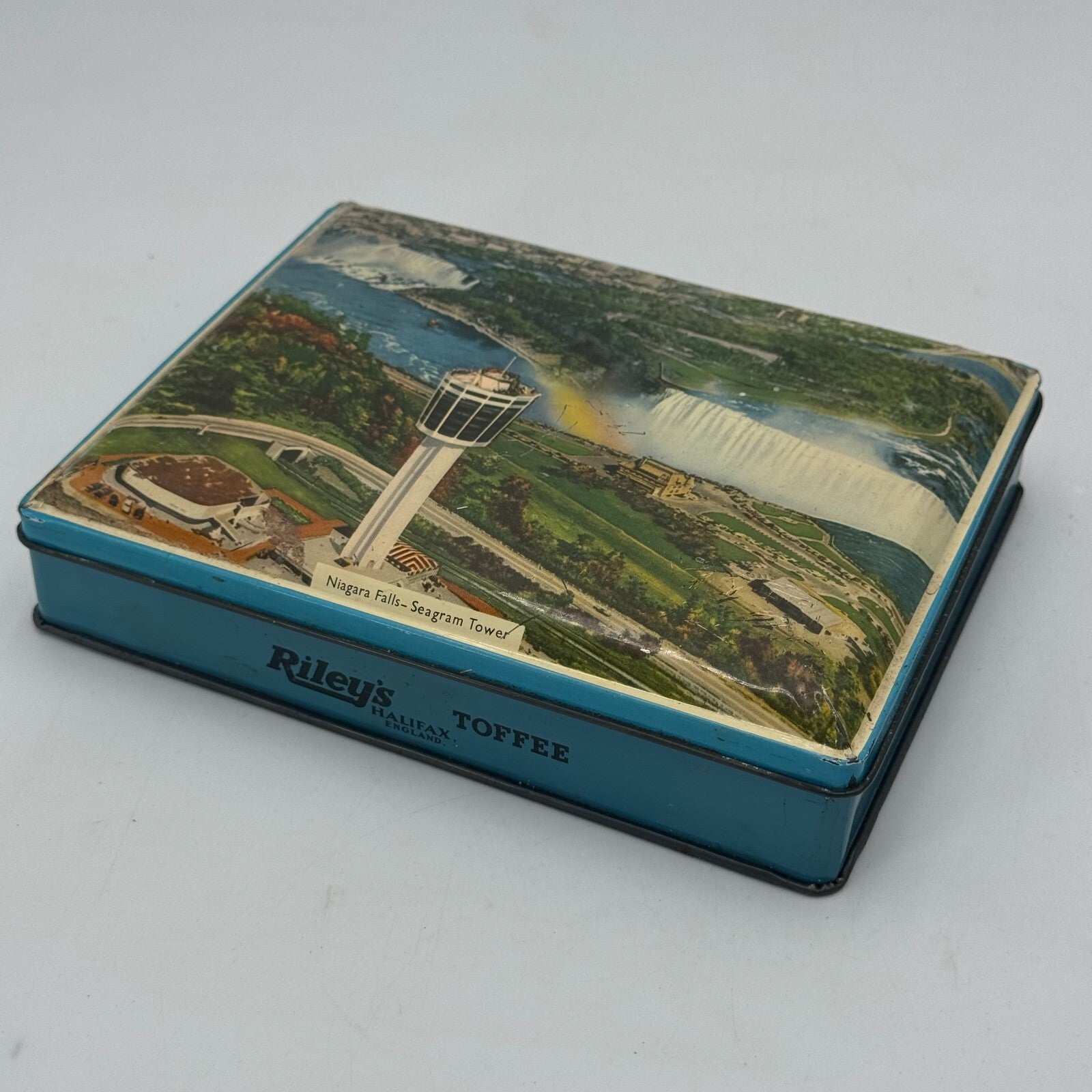 Lot of 4 Collectible Tins Niagra Falls Vermont Maple Syrup Good Housekeeping USA