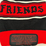 Stranger Things "Friends Don’t Lie" Black Red Stripe Beanie Winter OS