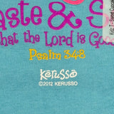Kerusso Kids Crewneck Printed Cupcake & Christian Verse T-Shirt Blue Size 5T NWT
