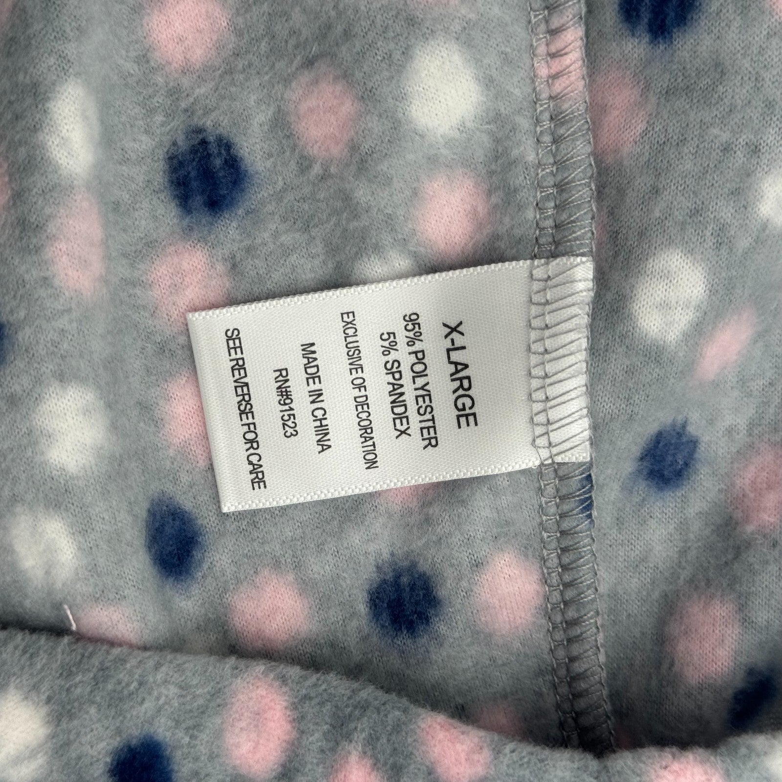 Jaclyn Intimates Womens Multicolor Polka Dot Pajama Set Gray Size XL NWT