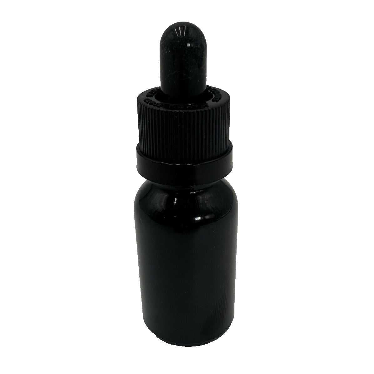 15ml (0.5 fl. oz) Boston Round Black Glass Bottles + Dropper Caps (Lot of 2700+)