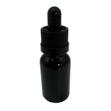 15ml (0.5 fl. oz) Boston Round Black Glass Bottles + Dropper Caps (Lot of 2700+)