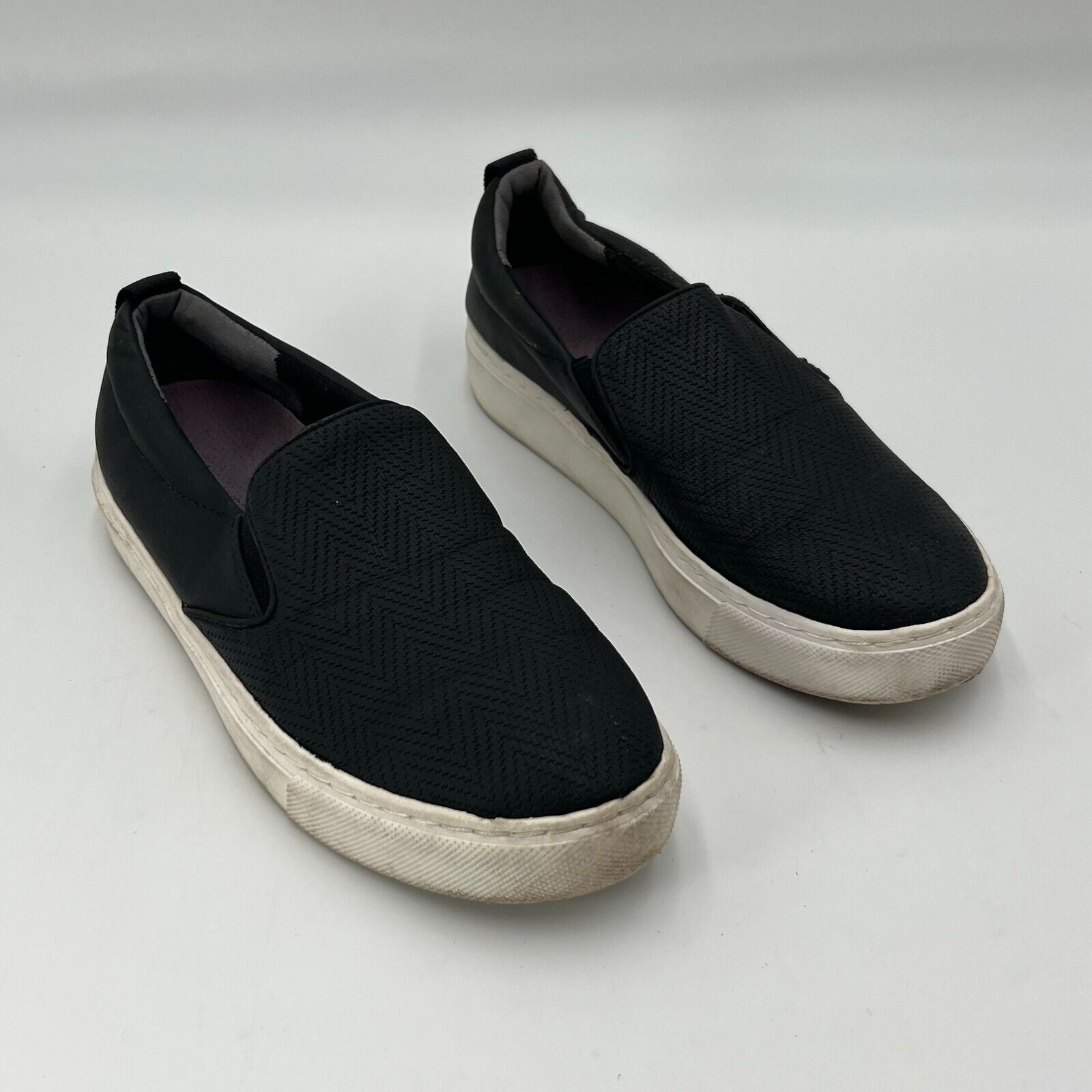 Dr Scholls Comfort Shoes Be Free Energy Tech Slip On Black Leather Womens Size 8