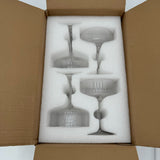 Cocktail Glasses Set of 4 Handmade Glass Ripples Design Chamagne Dining New