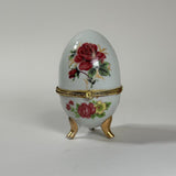 Vintage Porcelain Egg Trinket Jewelry Ring Box