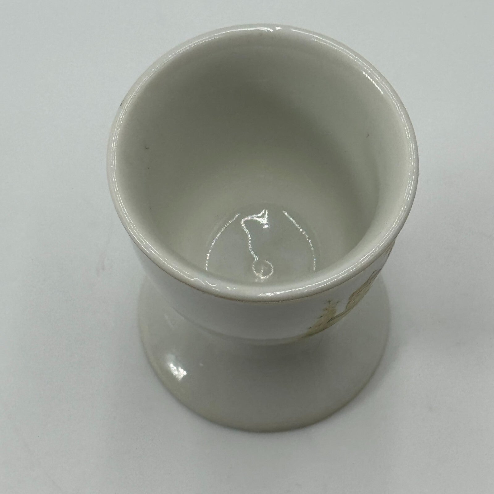 Vintage Gilded Gold Rimmed Porcelain Holly Hobbie Sitting Painted Egg Cup 2.5”