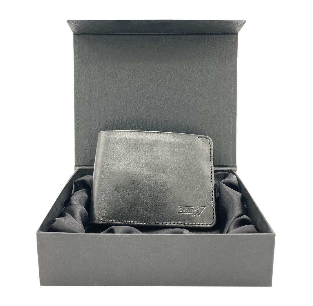 Men's Genuine Leather Wallet - Tri-Fold Construction - From Pasture to Pocket