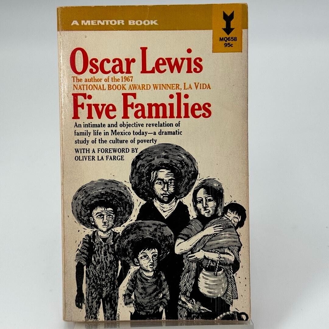Five Families by Oscar Lewis 1959 PAPERBACK BOOK