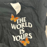 Rue 21 World Is Yours T-Shirt Crewneck Short Sleeve Black Unisex Small NEW