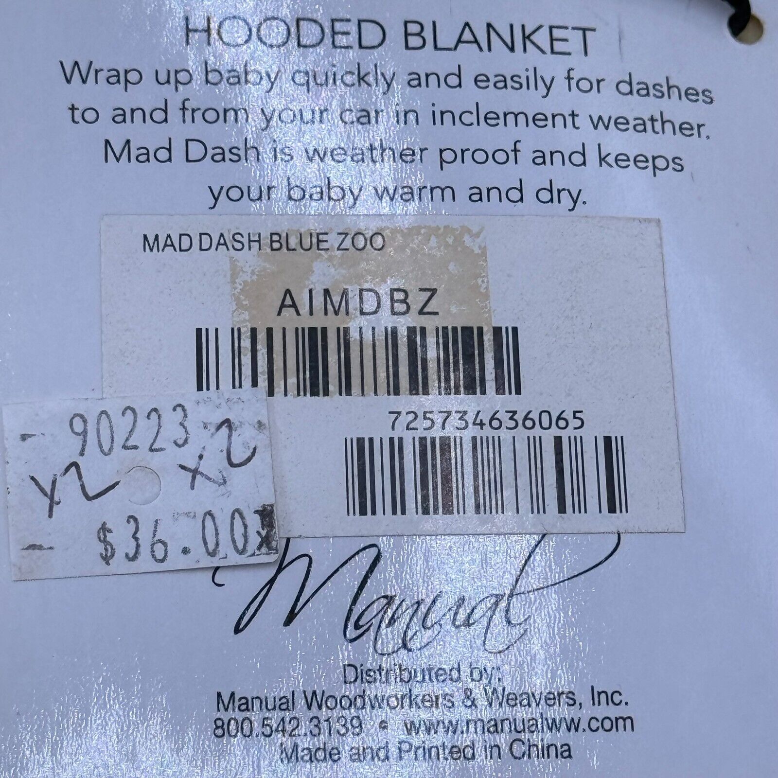Izzy Mad Dash Blue Zoo Weatherproof Hooded Blanket Set Warm Dry Fuzzy
