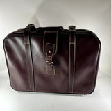 Traveler’s Club Brown Genuine Leather 2 Piece Buckle Luggage Set Vintage