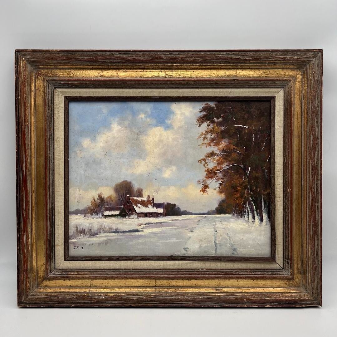 Cornelis Roos (1949 - 2000) "TWILIGHT" Original Dutch Bucolic Landscape Painting