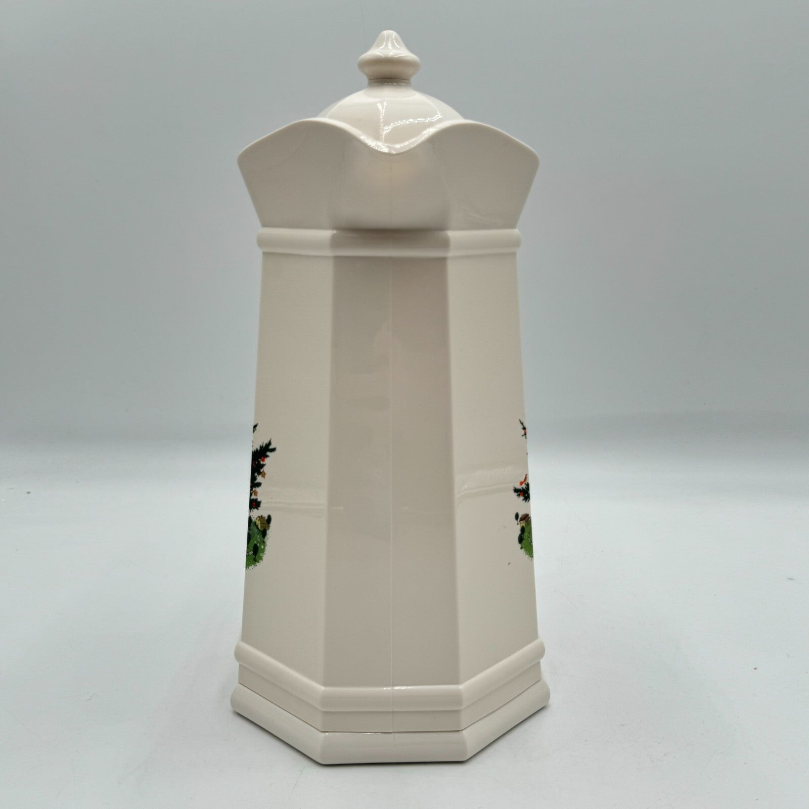 Pfaltzgraff Christmas Tree Design Thermos Carafe Pitcher Off White Matte Finish