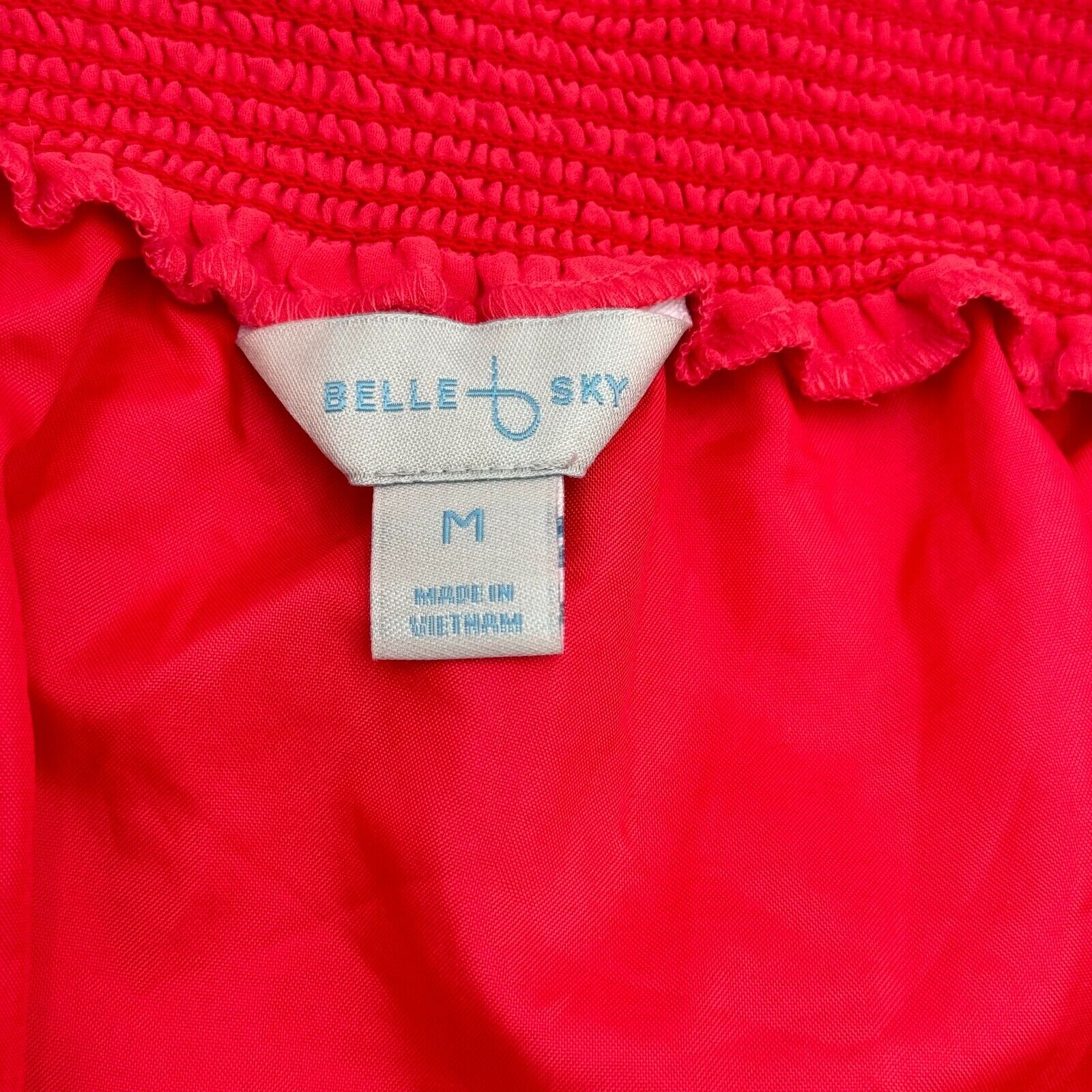 Belle & Sky Off the Shoulder Romper Red Dress Womens Size M Medium New With Tags