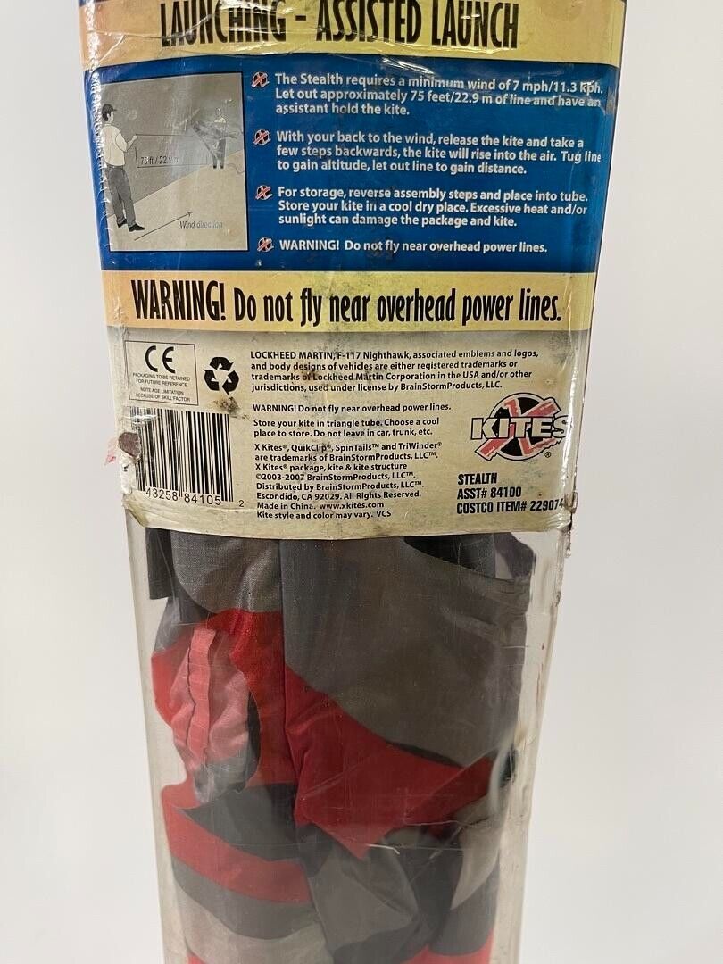 Nighthawk F-117 Stealth 3-D Nylon Kite 52" Wingspan SPINTAILS EASY TO ASSEMBLE