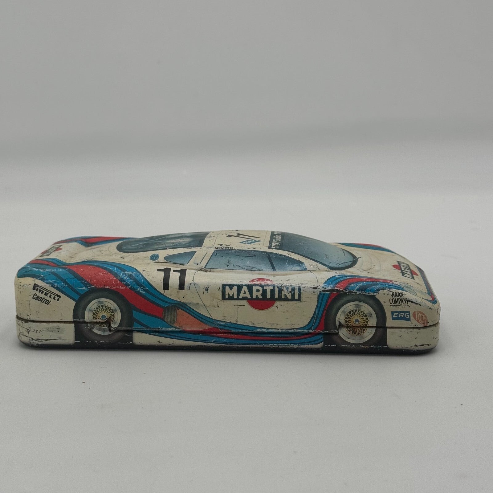Rare Martini Racing Jaguar XJ220 Tin Pencil Case Tinplate Products circa 1995