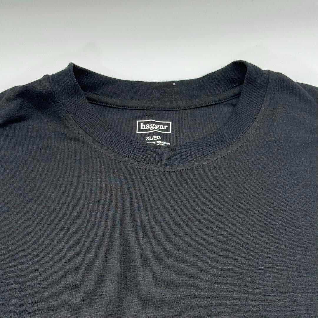 Haggar Mens Stretchy Crewneck Relaxed Short Sleeve T-Shirt Solid Gray Size XL
