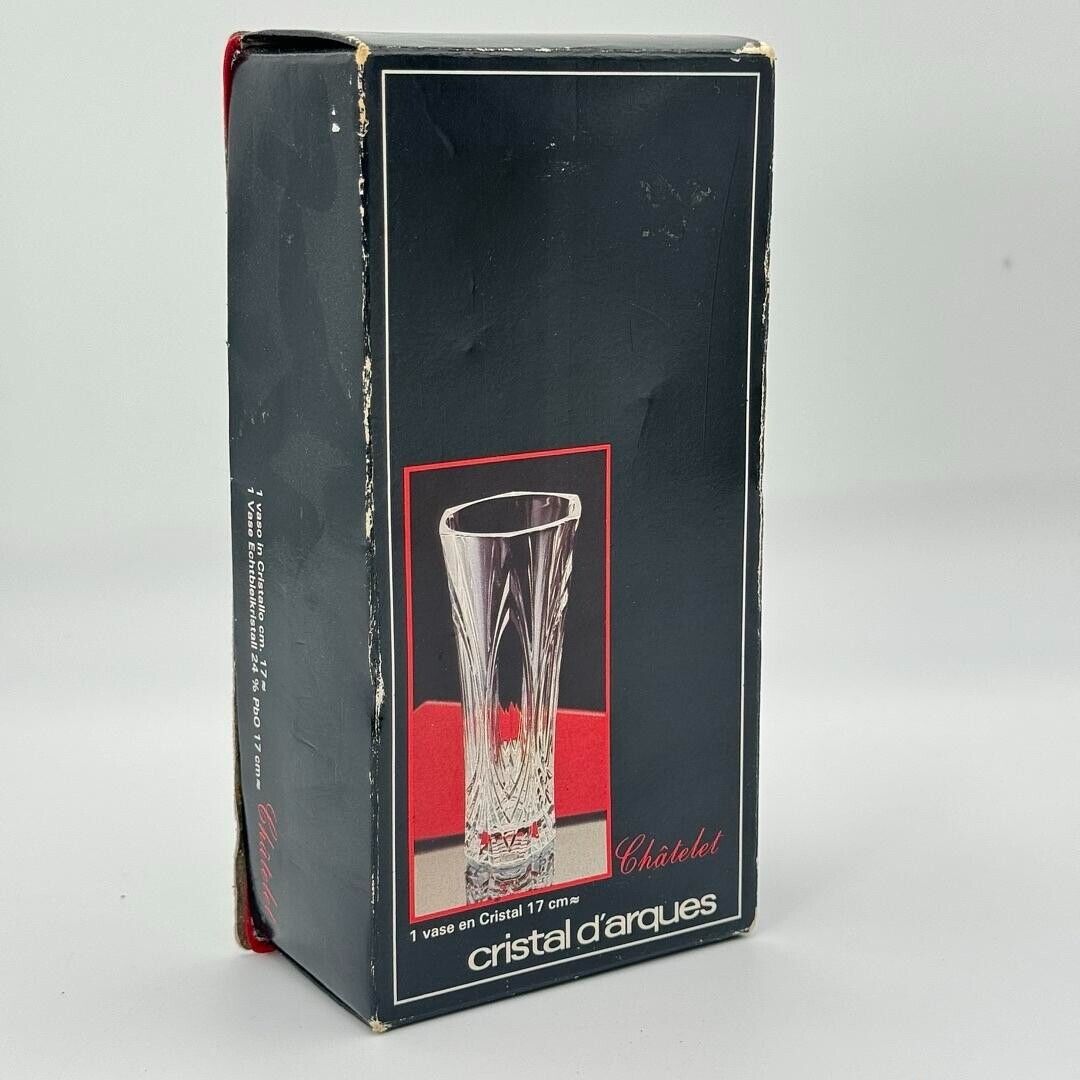 Vintage Royale Cristal D'Arques French Lead Crystal 7”  Vase NEW IN BOX