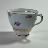 Colclough Genuine Bone China Exquisite Floral Footed Tea Cup W/ Gold Trim