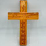 Handmade Bible Verse Luke 11:33 Carved Solid Wood Cross Christian Wall Decor