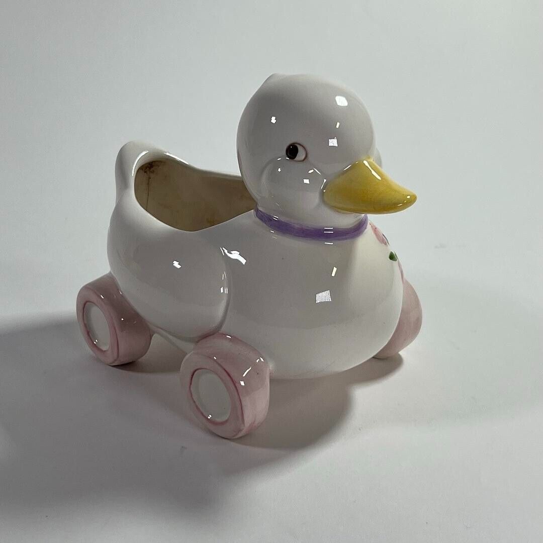 Vintage Beautiful Ceramic Duck Small Planter - Minor Chip/Crack on Tail