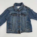Old Navy Unisex Kids Denim Jacket Blue Collared Button Long Sleeve Size Small