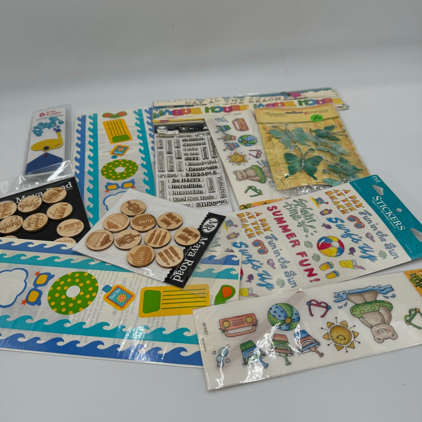 Huge Lot Arts & Crafts Decor Sticker Sets Beach Summer Spring Flowers 100+PCs