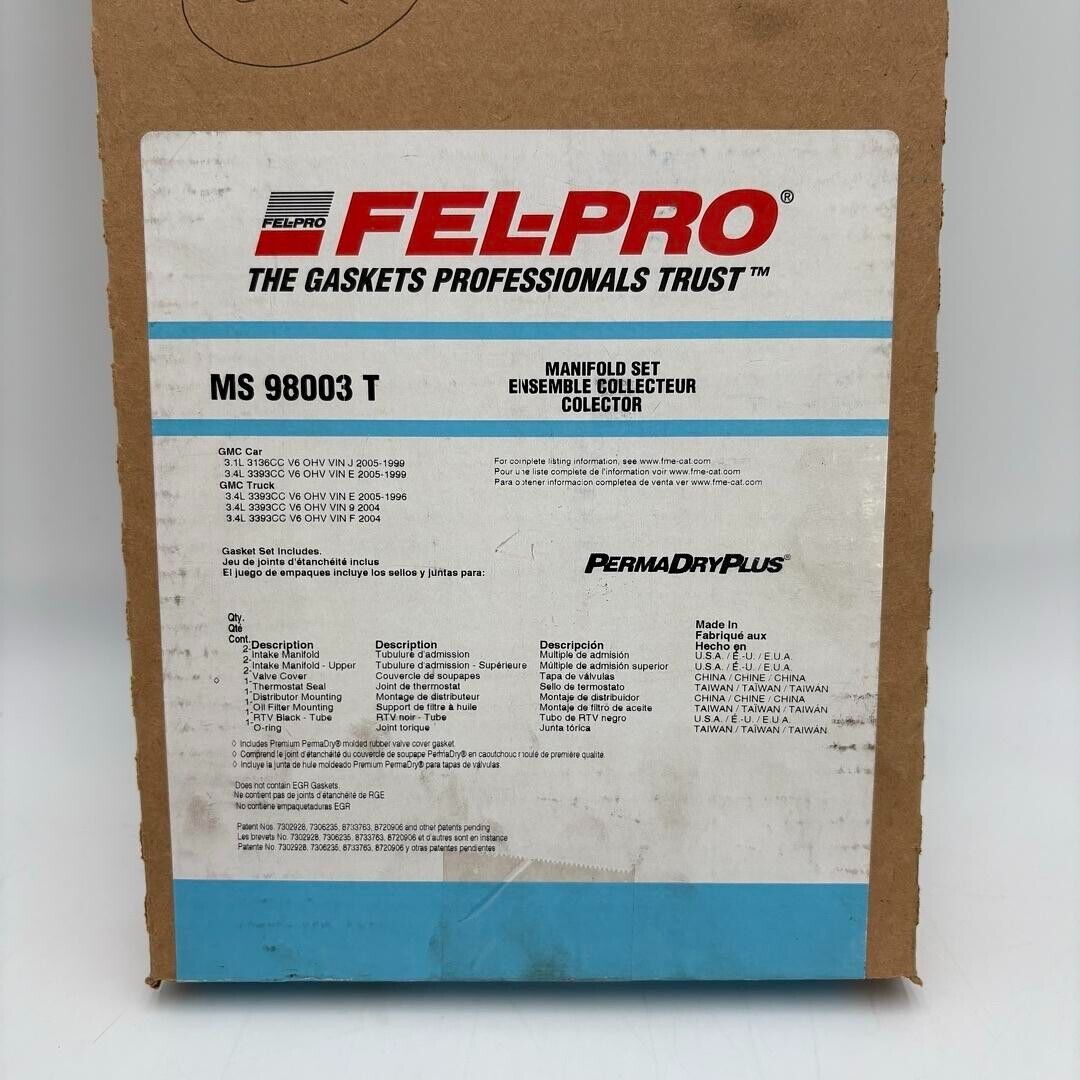 FEL-PRO MS 98003 T Intake Manifold Gasket Set