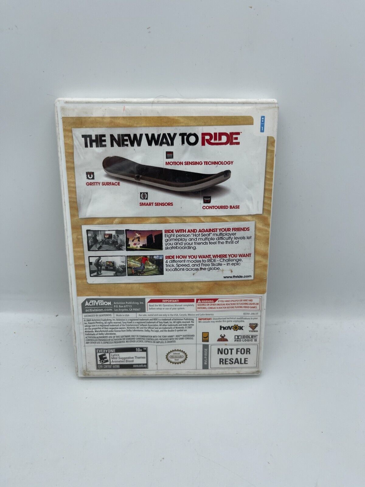 Wii Activision Tony Hawk Ride Video Game - COMPLETE SET WITH CASE AND MANUAL