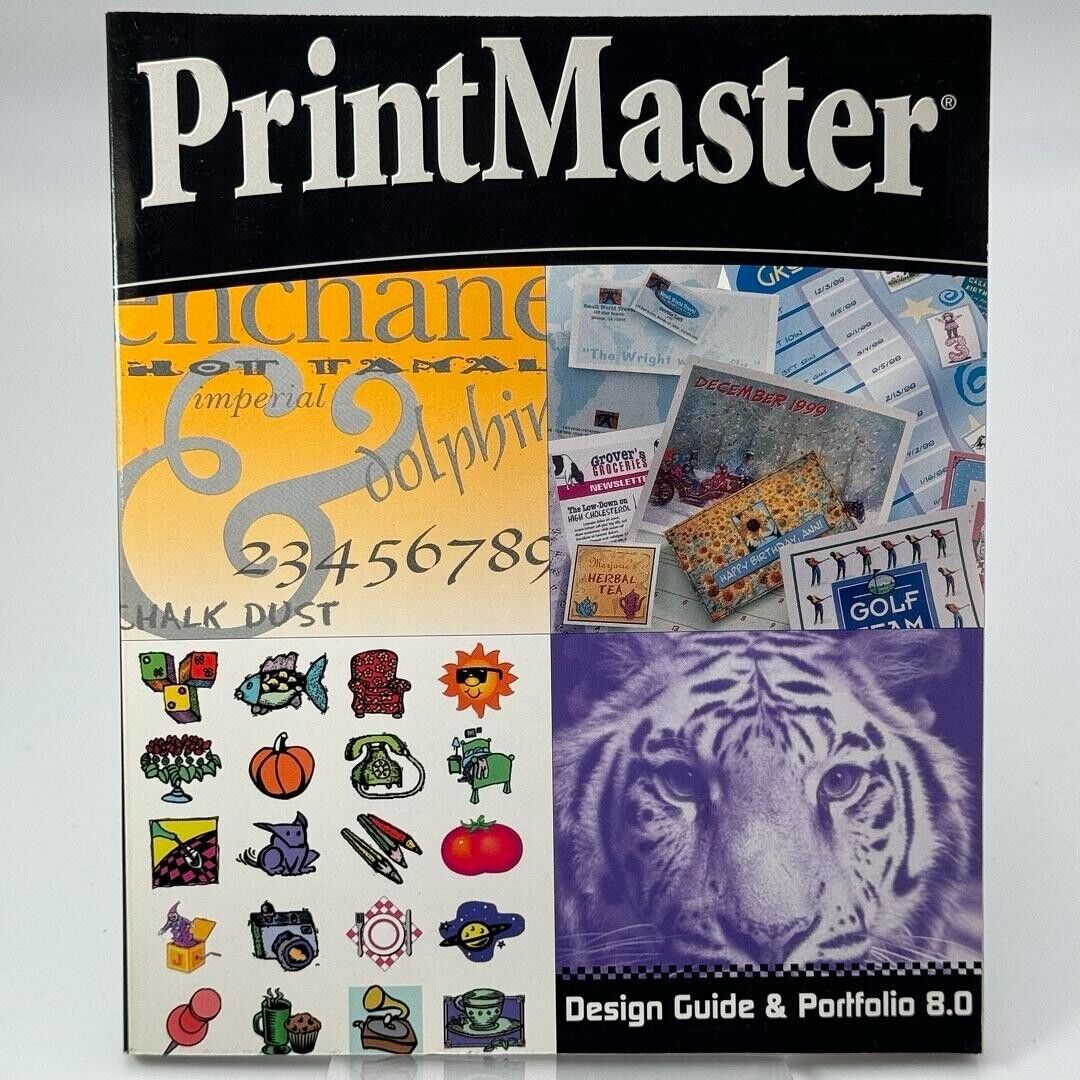 PrintMaster Design Guide & Portfolio 8.0 1999 PAPERBACK BOOK