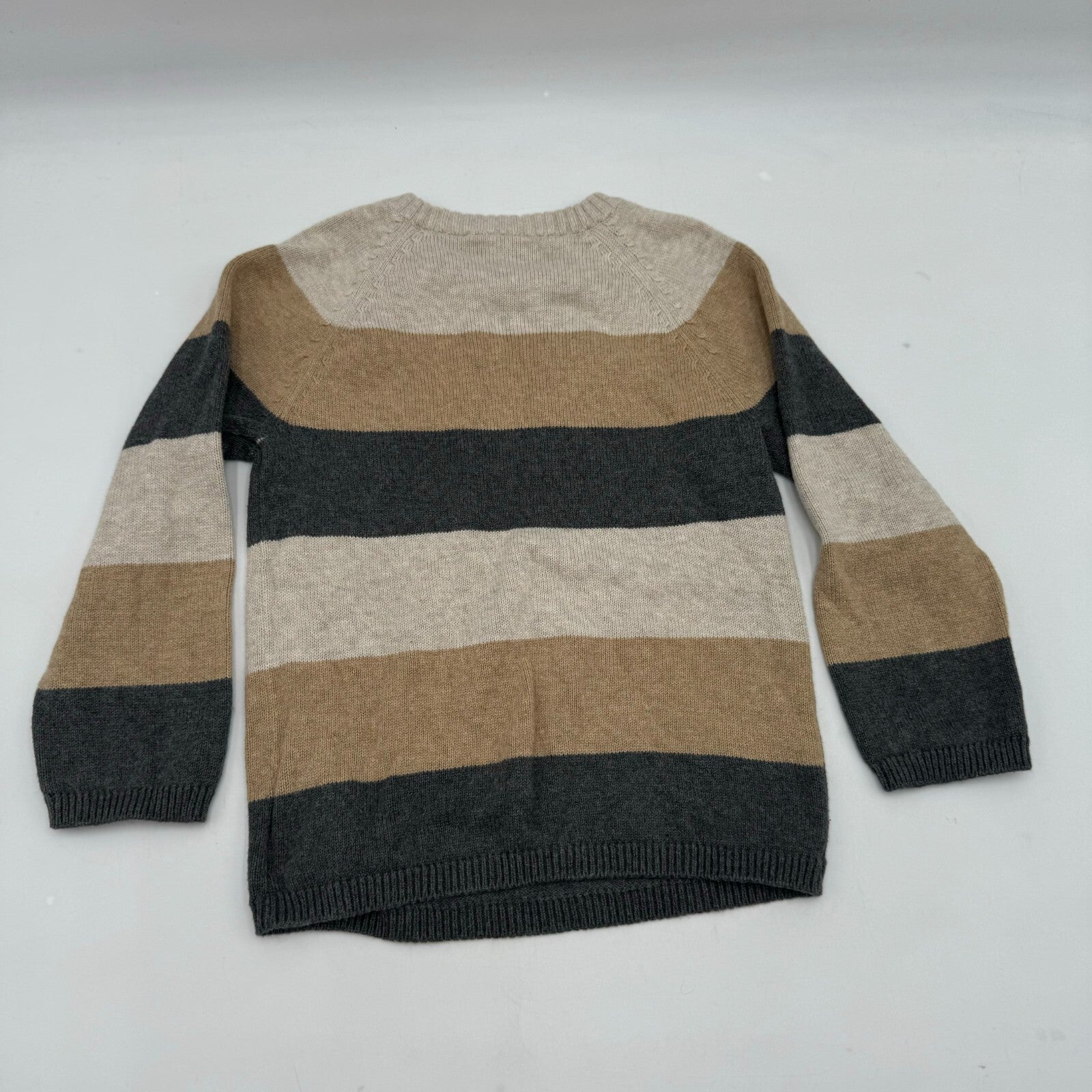 2 Long Sleeve Sweaters H&M Brown Tan Stripes Tucker Blue Green Toddler Size 3T