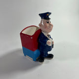 Vintage Inarco Glossy Porcelain Japan Mailman Vase Small Multicolor Postmaster