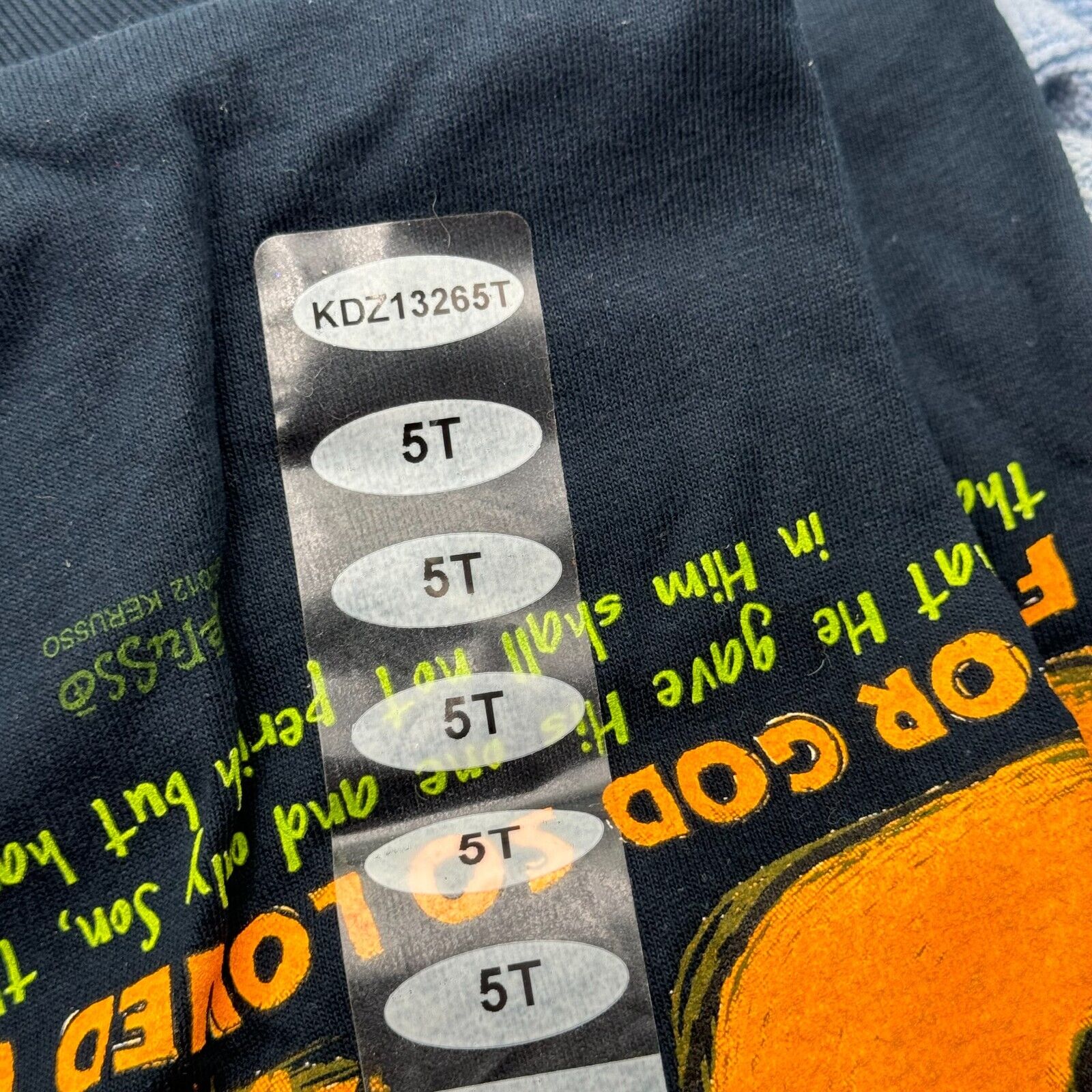 3T Toddler Kerusso John 3,16 Navy Orange Kids Christian T-Shirts Kids NWT