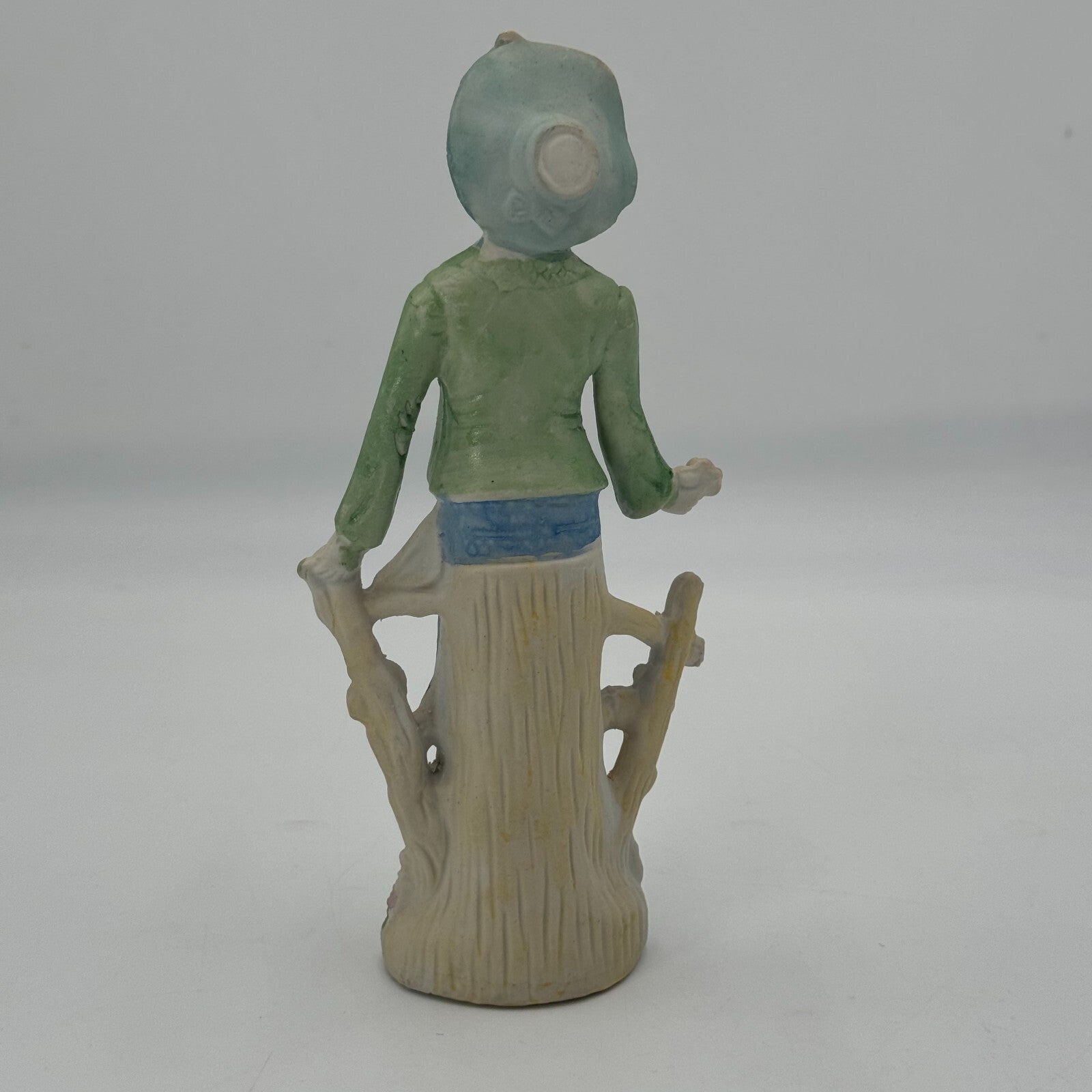 Vintage Occupied Japan Pastoral Fence Roses Hand Painted Bisque Andrea Figurine