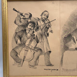 Original Signed DORIT RABINOVICH Pencil Sketches Hand Drawn 2pc 88 & 89 Jewish