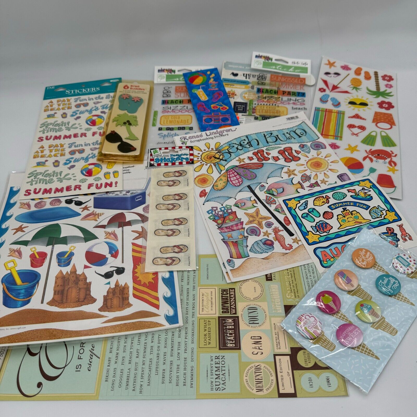 Huge Lot Arts & Crafts Decor Sticker Sets Beach Summer Spring Flowers 100+PCs