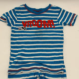 Pair of Carter’s Pajama Sets Vroom Race Car Blue Stripes Red Checkered Size 5T