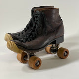 Chicago Hyde Leather Athletic Shoe Wooded Wheel Roller Skates Size 9 Retro